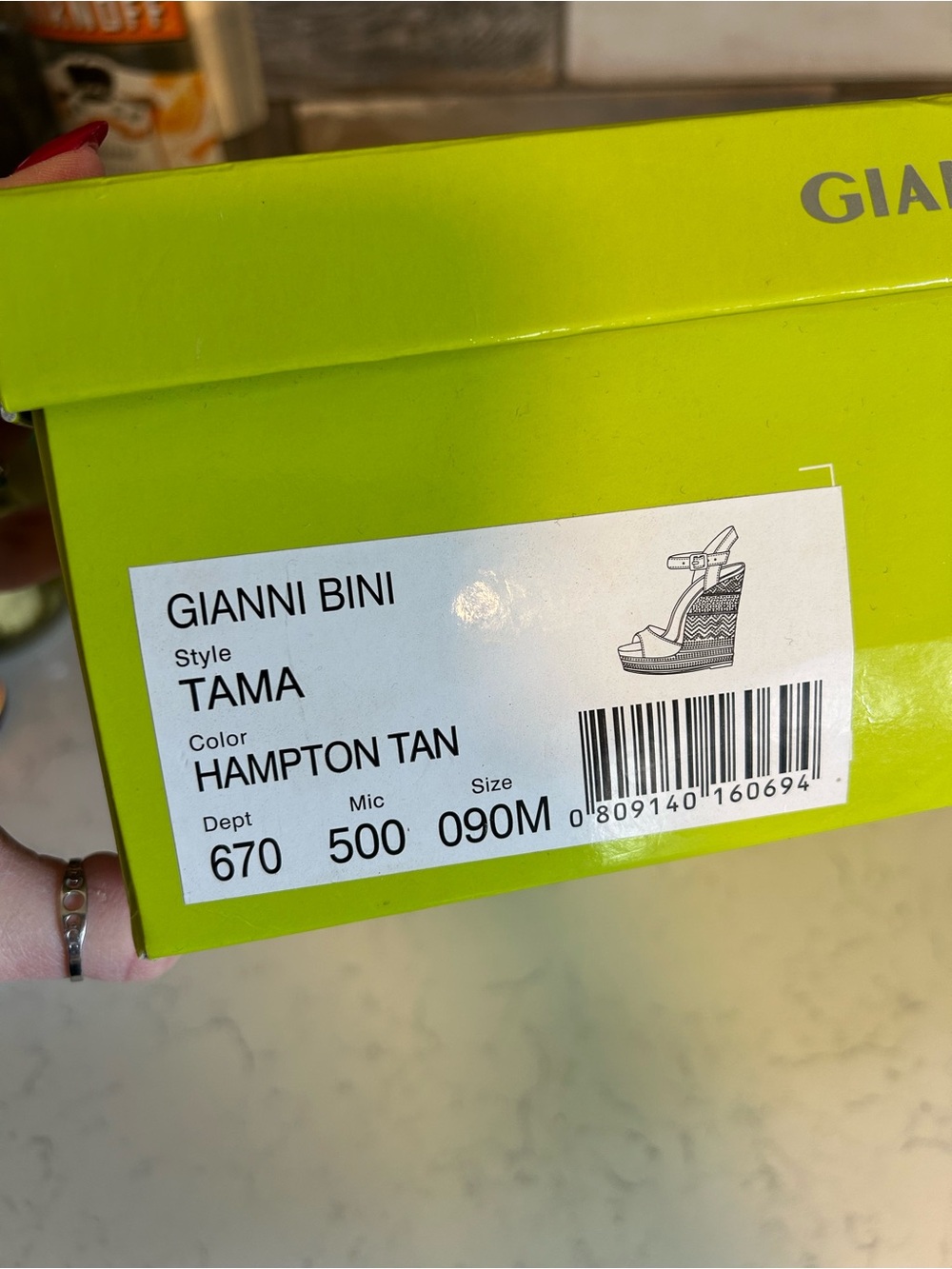 Gianni Bini Tama Hampton Tan Leather Platform Wedge Sandals - Picture 6 of 15